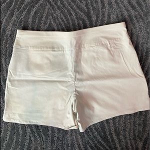 INC  Size 12, Tan curvy pull on shorts. Very soft stretch fabric